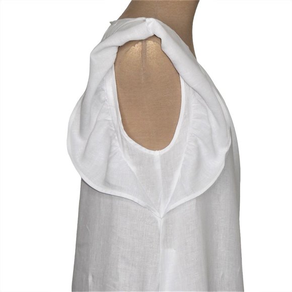Velvet By G raham & Spencer Kassidy Woven Drop Waist White Linen Dress  Size S - Picture 8 of 12